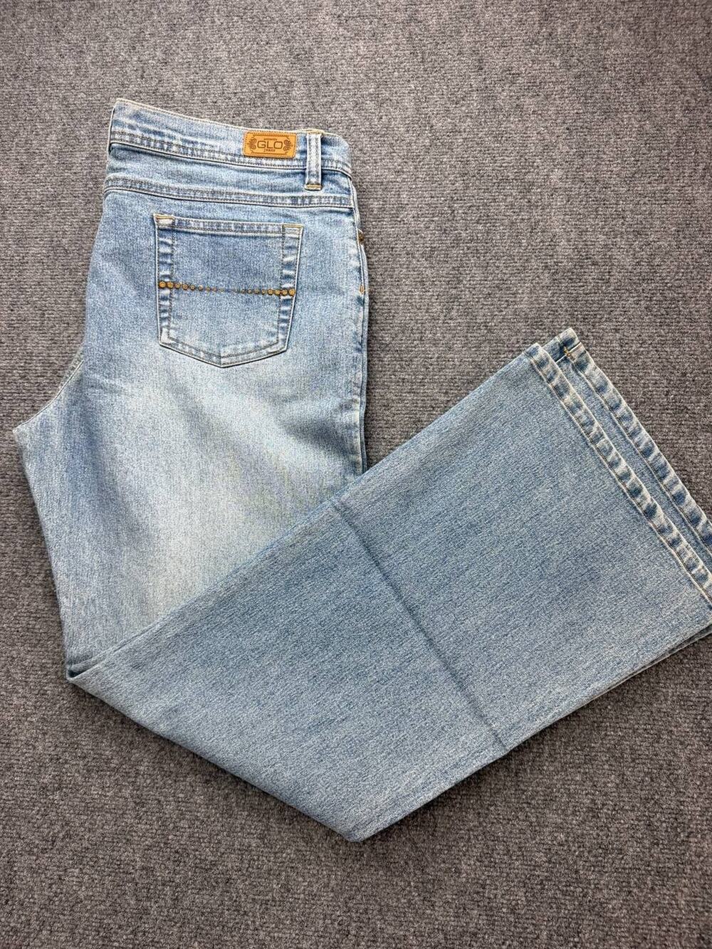 Y2K GLO Junior Flare Jeans Women’s Size 17 Light Wash Stretch Denim